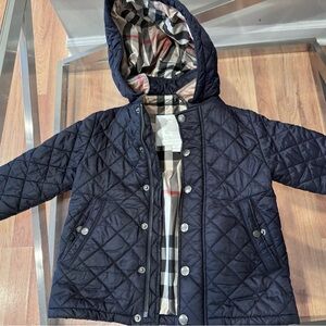 Navy blue toddler Burberry jacket size 2T. Smoke and pet free home.